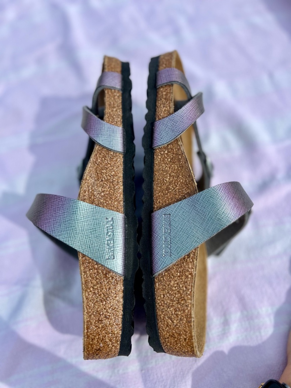 Women’s Birkenstock Mayari Iridescent Purple Viola Strappy Sandals - Picture 3 of 6